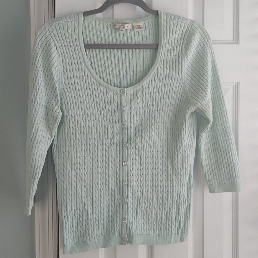 Prima aqua 3/4 summer sweater size m